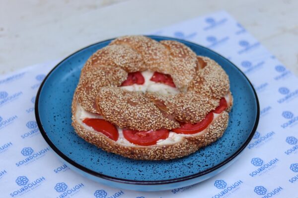 Turkish Simit White Cheese & Tomatoes