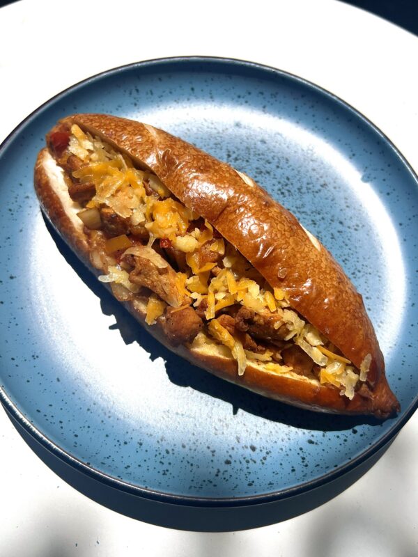 Chicken Fajitas Pretzel Sandwich Available 10 Am